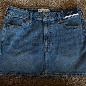Abercrombie & Fitch Mid Rise Blue Denim Skirt